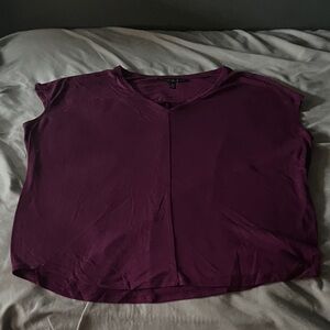 White House Black Market Deep Purple Short Sleeve Tee